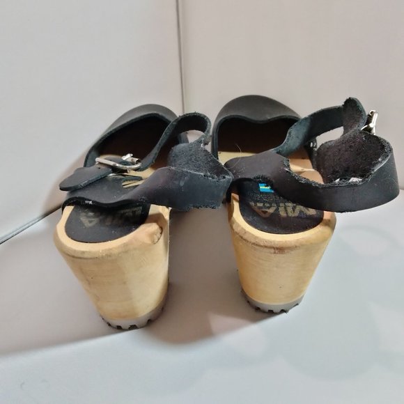 MIA Clogs EU38 Black 3-1"/4 Heel with Damaged Strap slight scuffing - Picture 4 of 9
